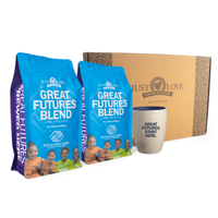 Gift bundle with Boys & Girls Club Coffee bags, mug, and branded gift box