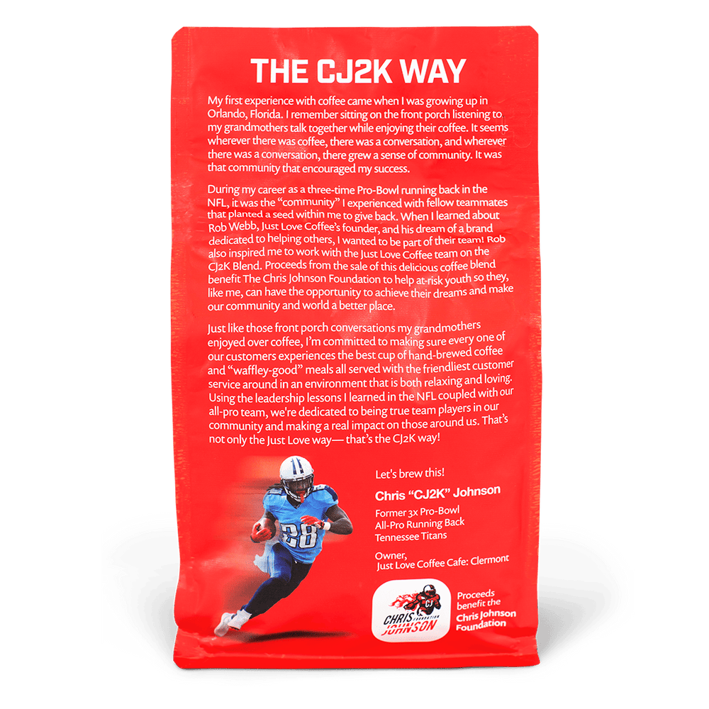 Chris Johnson CJ2K Signature Coffee Blend Back Image